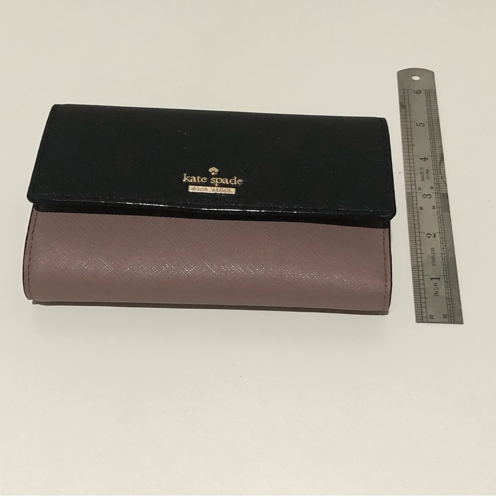 Kate Spade Wallet - Black and Purple Grey - Saffiano Leather